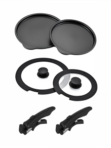 Набор посуды для приготовления с крышками Черный Огонёк OG-HOG14